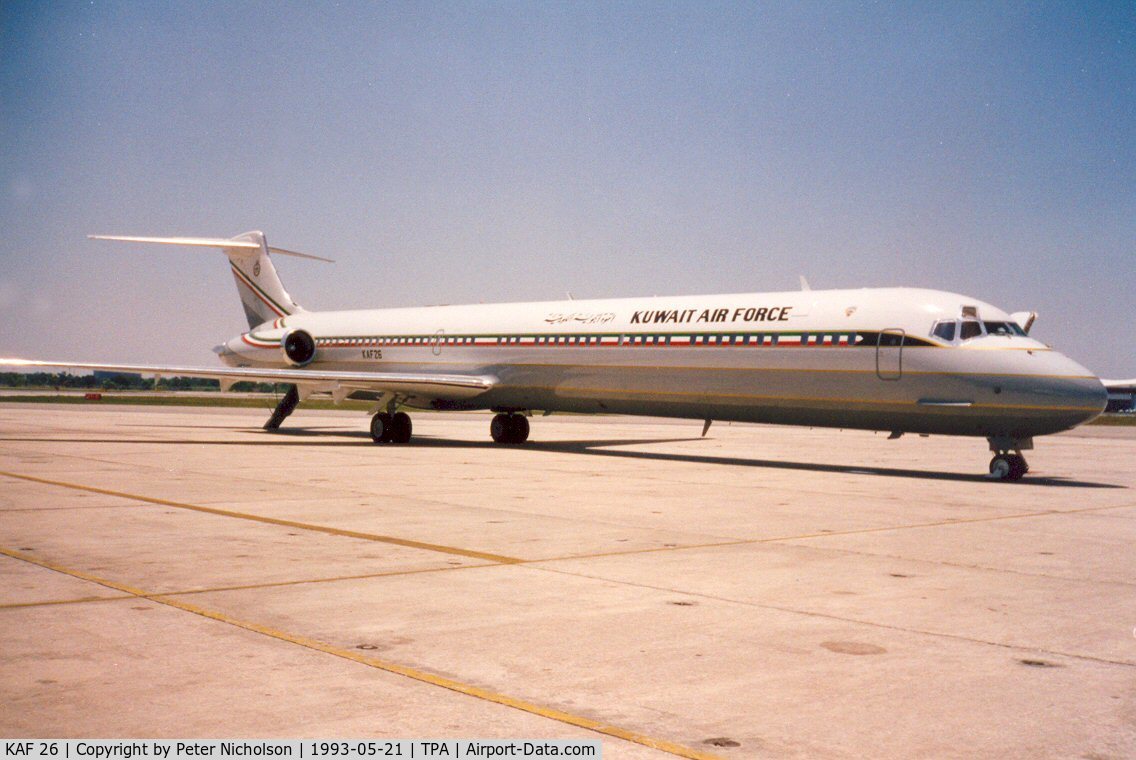 KAF 26, 1992 McDonnell Douglas MD-83 (DC-9-83) C/N 49809, Kuwaiti Air Force MD-83 as seen at Tampa in May 1993.