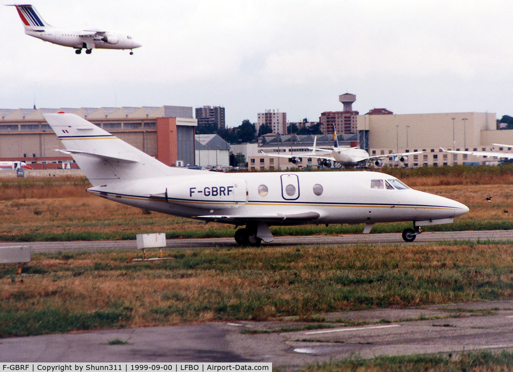 F-GBRF, 1975 Dassault Falcon 10 C/N 38, Taxiing to the General Aviation area...