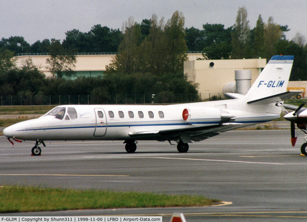 F-GLIM, Cessna 560 Citation V C/N 560-0119, Parked at the General Aviation area...