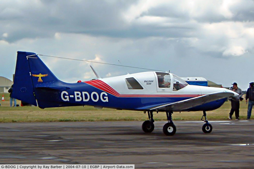 G-BDOG, 1976 Scottish Aviation Bulldog 200 C/N BH200/381, Scottish Aviation SA.120-200 Bulldog [BH200/381] Kemble~G 10/07/2004. Seen at the PFA Fly in 2004 Kemble UK.