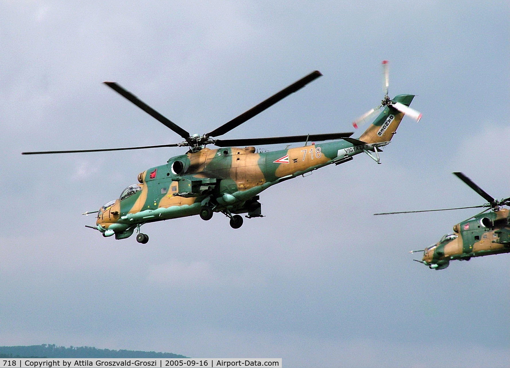 718, 1985 Mil Mi-24V Hind E C/N K220718, Veszprém-Ujmajor temporary army helicopter base.