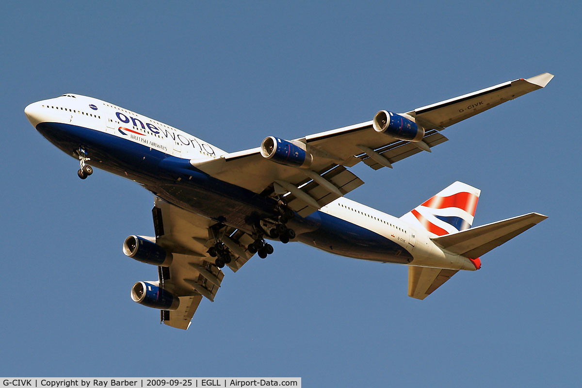G-CIVK, 1997 Boeing 747-436 C/N 25818, Boing 747-436 [25818] (British Airways) Home~G 25/09/2009. Wears 
