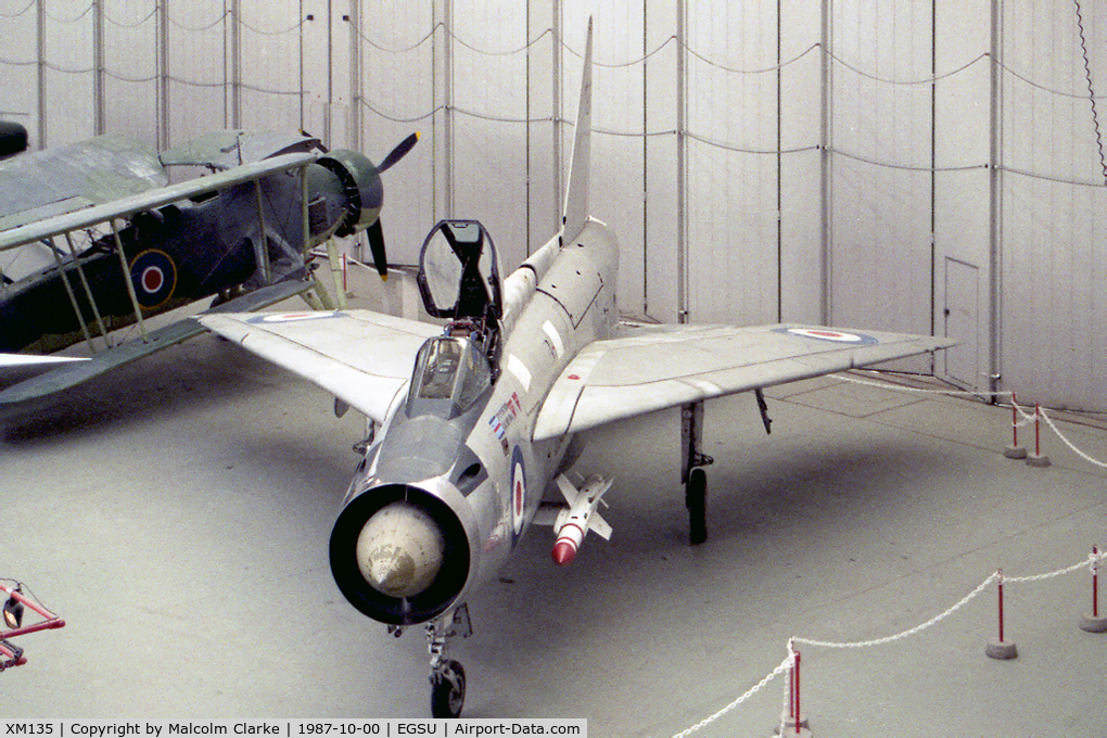 XM135, 1959 English Electric Lightning F.1 C/N 95031, English Electric Lightning F1 at the Imperial War Museum, Duxford, UK in 1987.