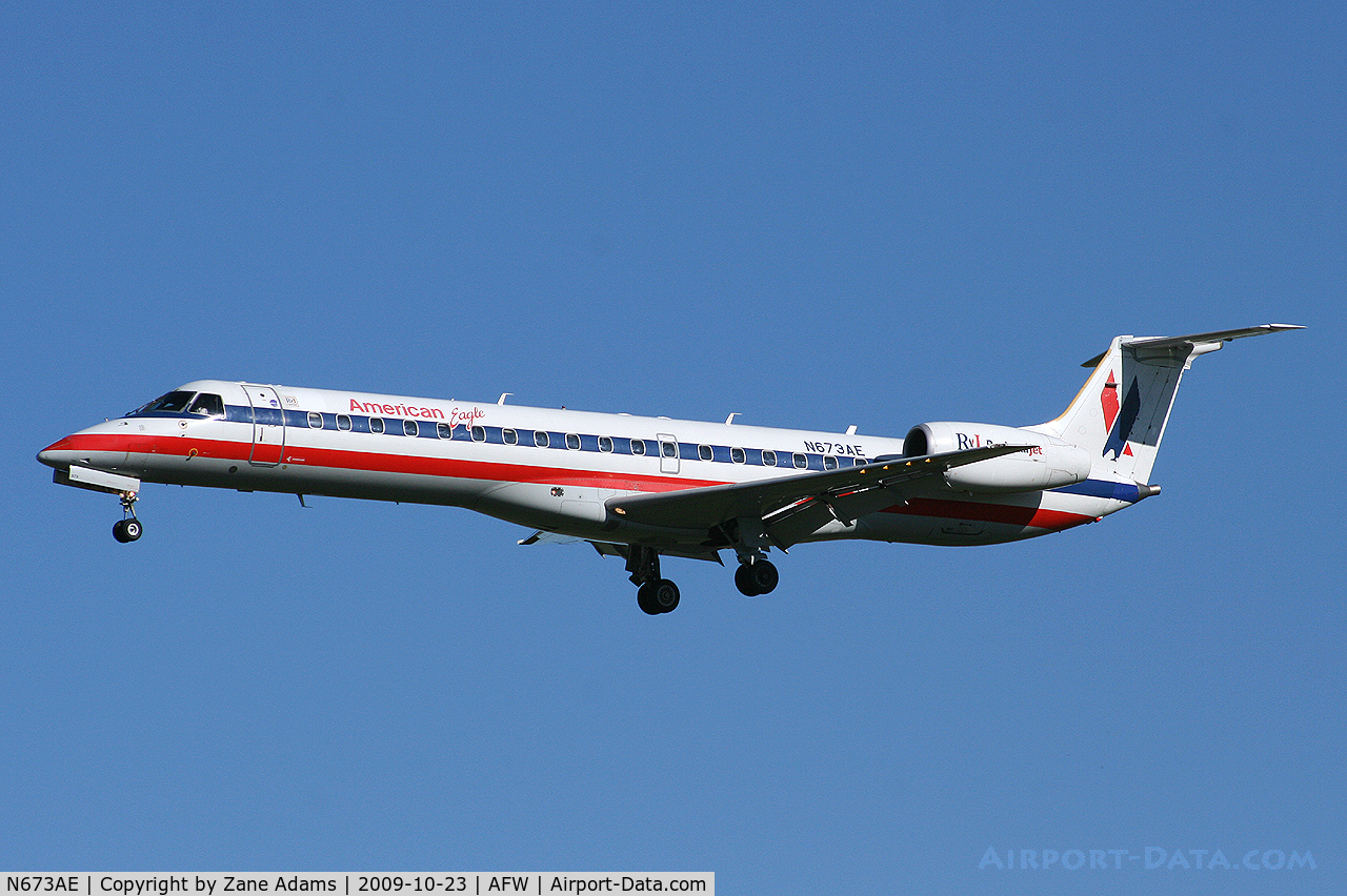 N673AE, 2004 Embraer ERJ-145LR (EMB-145LR) C/N 145797, Landing at Alliance Fort Worth