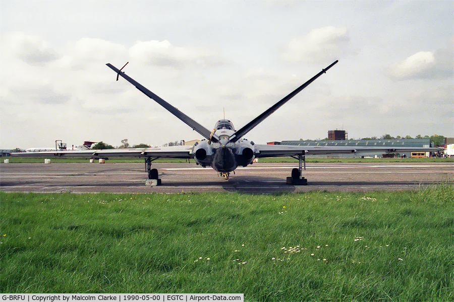 G-BRFU, 1960 Fouga CM-170R Magister C/N 268, Fouga CM-170R Magister at Cranfield Airport in 1992. Later N99JJ.