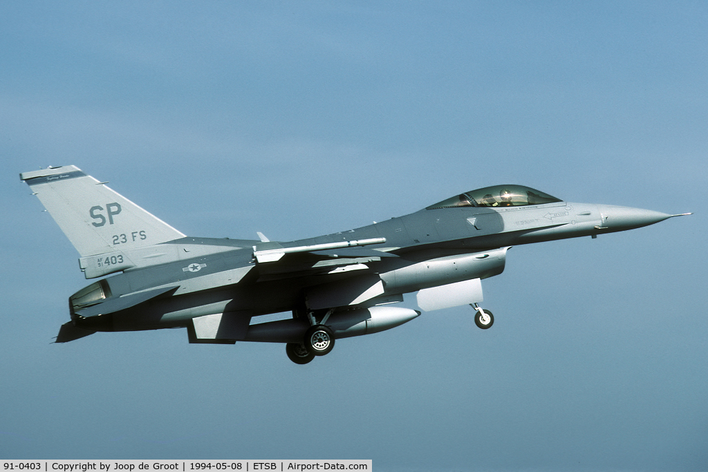 91-0403, General Dynamics F-16C Fighting Falcon C/N CC-101, 23 FS was making some practise approaches at Büchel.