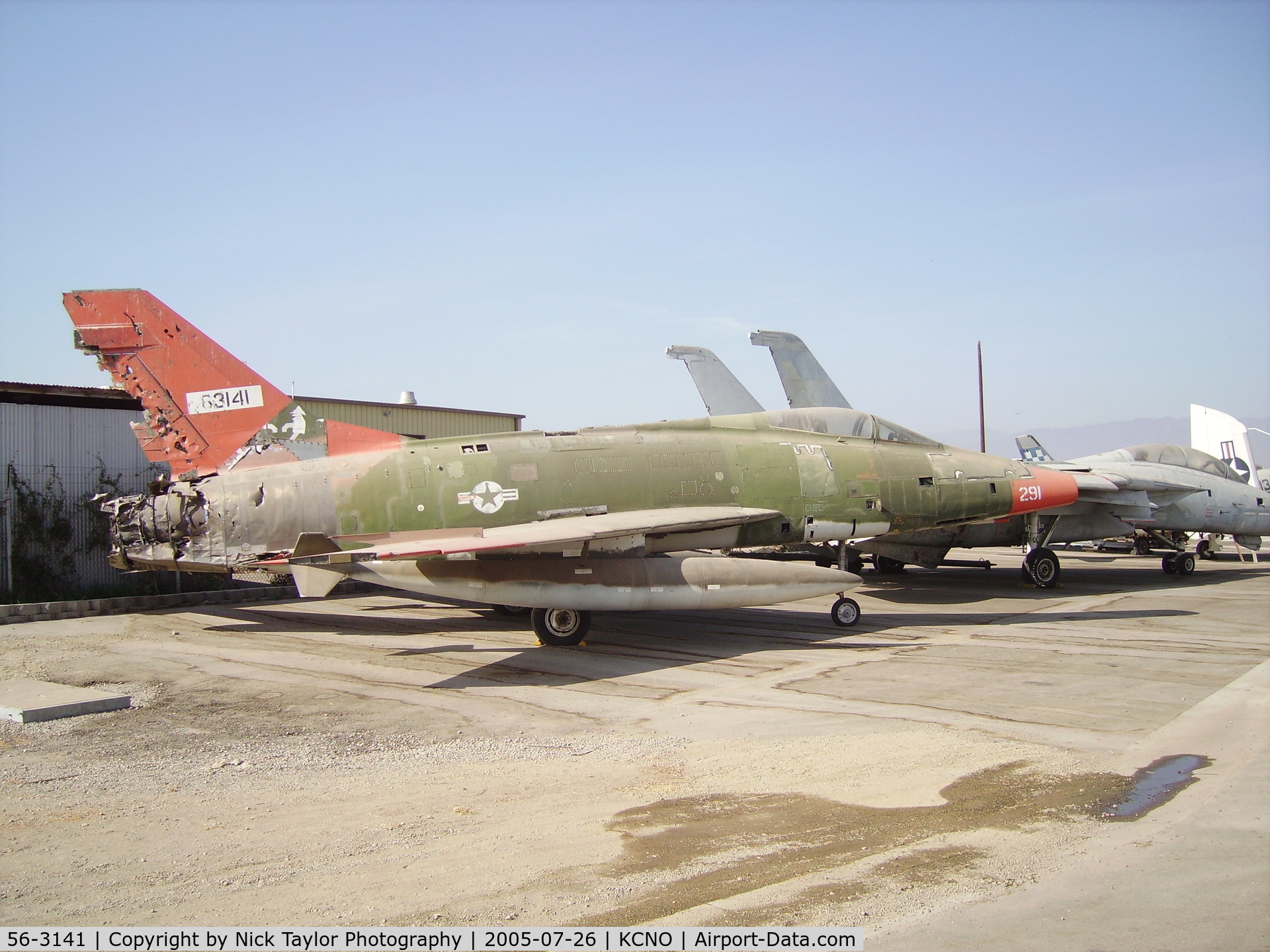 56-3141, 1956 North American F-100D Super Sabre C/N 235-239, Sitting at the Chino Planes of Fame Museum