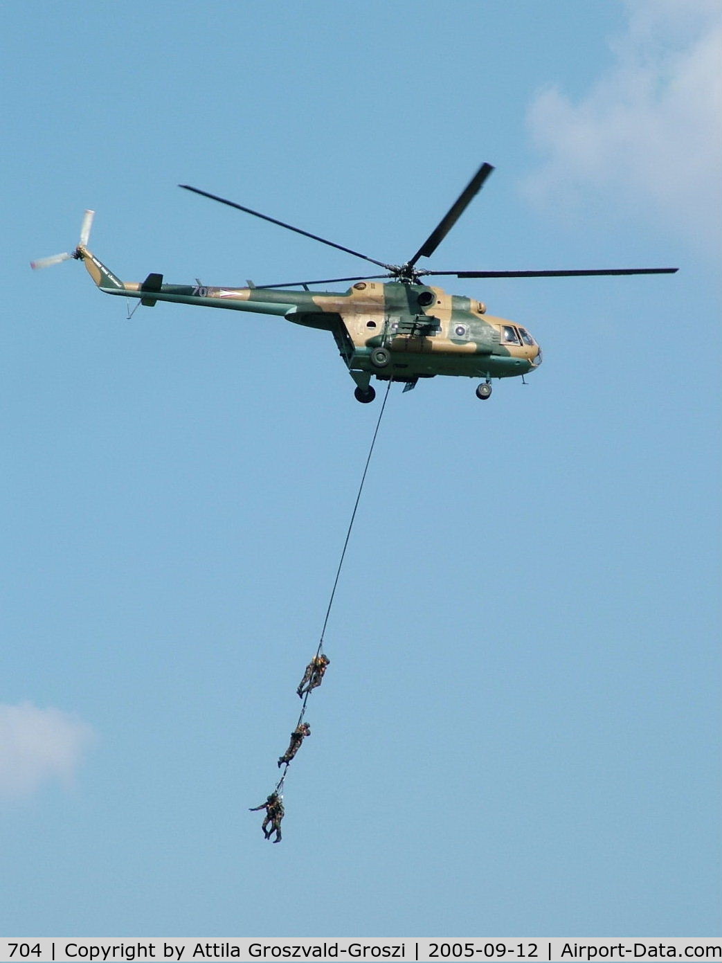 704, 1987 Mil Mi-17 Hip C/N 104M04, Veszprém-Jutas-Ujmajor temporary army helicopter base.