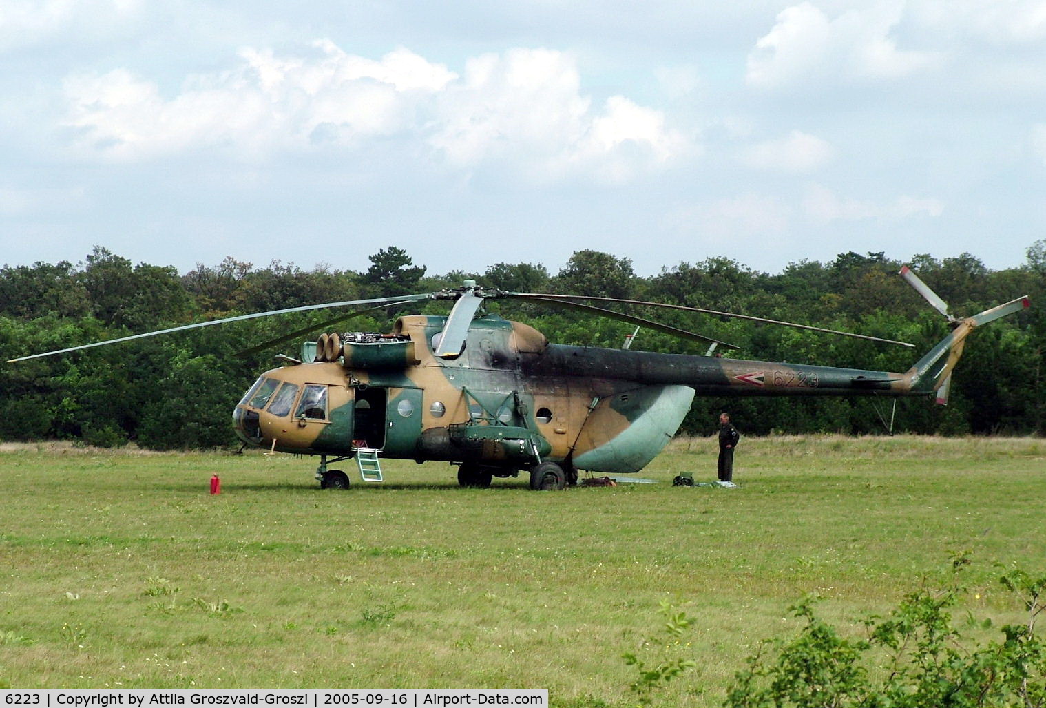 6223, 1980 Mil Mi-8T Hip C/N 226223, Veszprém-Jutas-Ujmajor temporary army helicopter base.