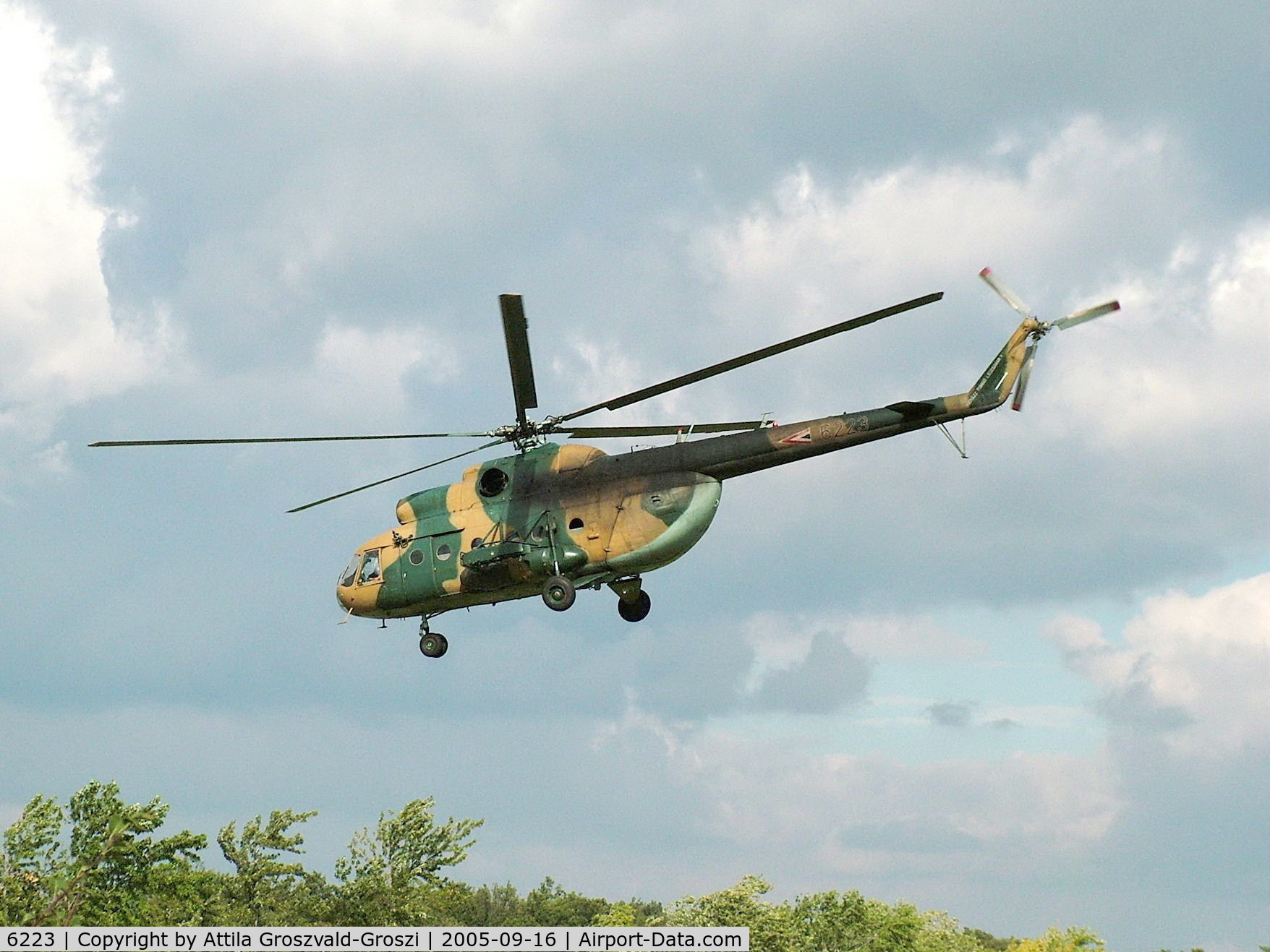 6223, 1980 Mil Mi-8T Hip C/N 226223, Veszprém-Jutas-Ujmajor temporary army helicopter base.