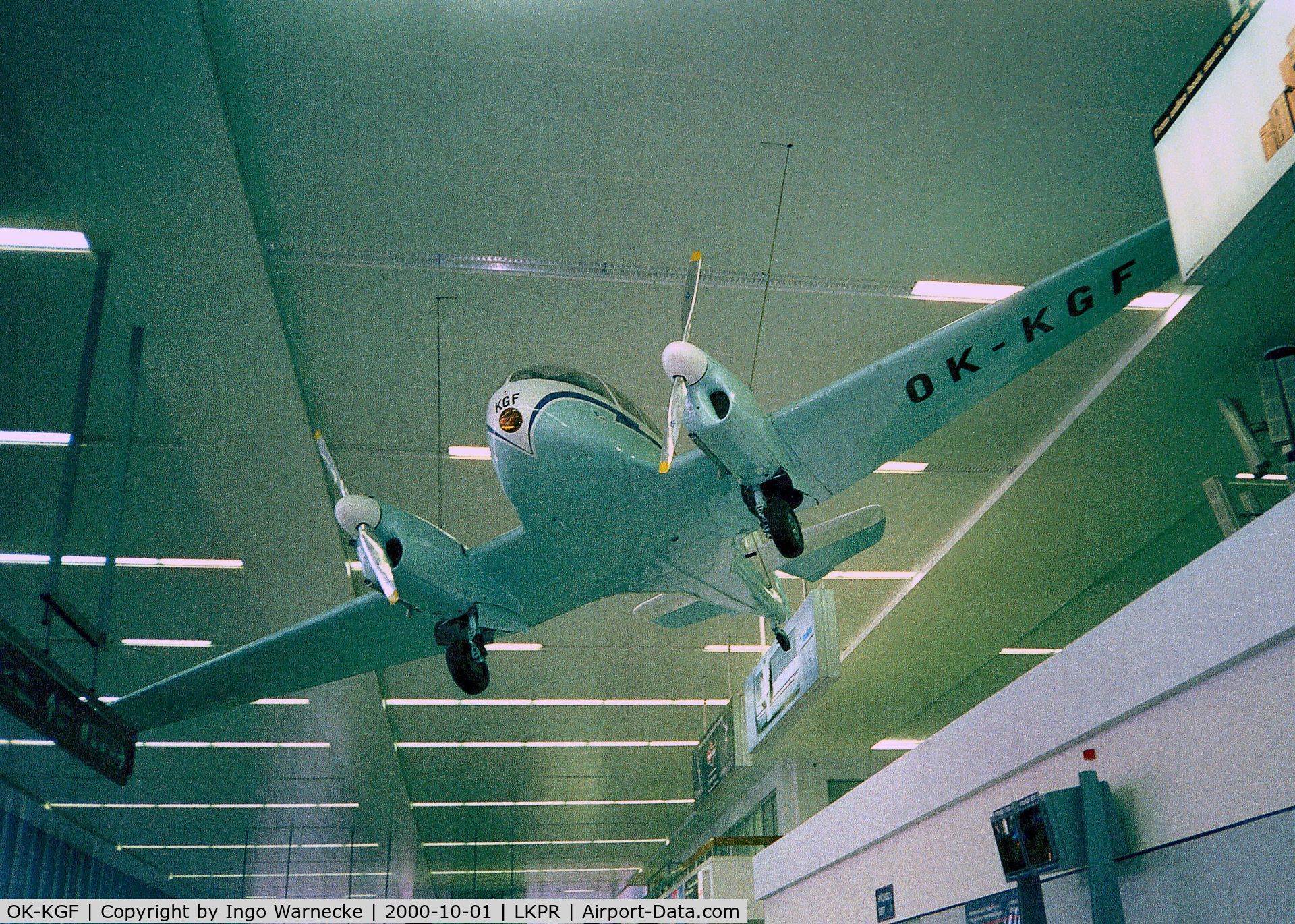 OK-KGF, Aero Super 45 C/N 170419, Aero Super 45 of CSA hanging from the ceiling of the terminal in Prague-Ruzyne airport