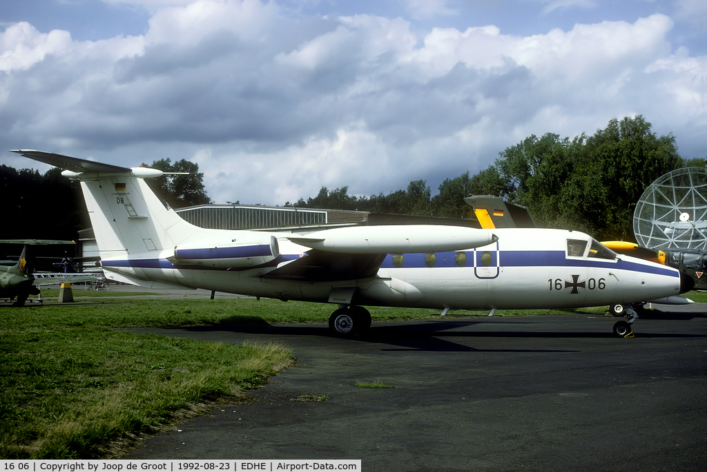 16 06, Hamburger Flugzeugbau HFB-320 Hansa Jet C/N 1048/S28, After withdrawl this Hansa Jet was transferred to the Luftwaffemuseum collection at Ütersen. Now at Berlin Gatow.