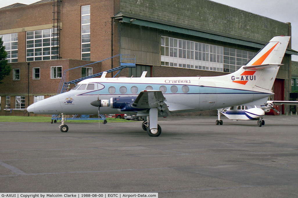 G-AXUI, 1969 Handley Page HP137 Jetstream 1 C/N 222, Handley Page HP-137 Jetstream 31 at The Cranfield Institute of Technology in 1988.