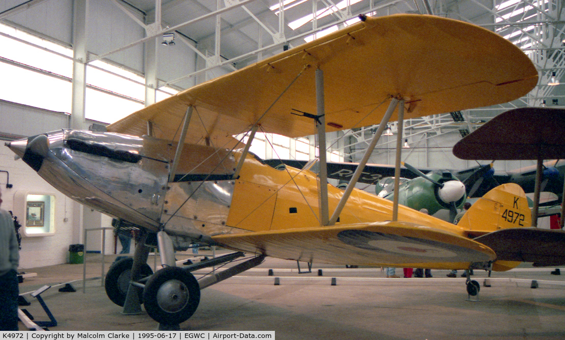K4972, 1935 Hawker Hart Trainer II C/N 4261, Hawker Hart T.IIA. Preserved at the Aerospace Museum, RAF Cosford.