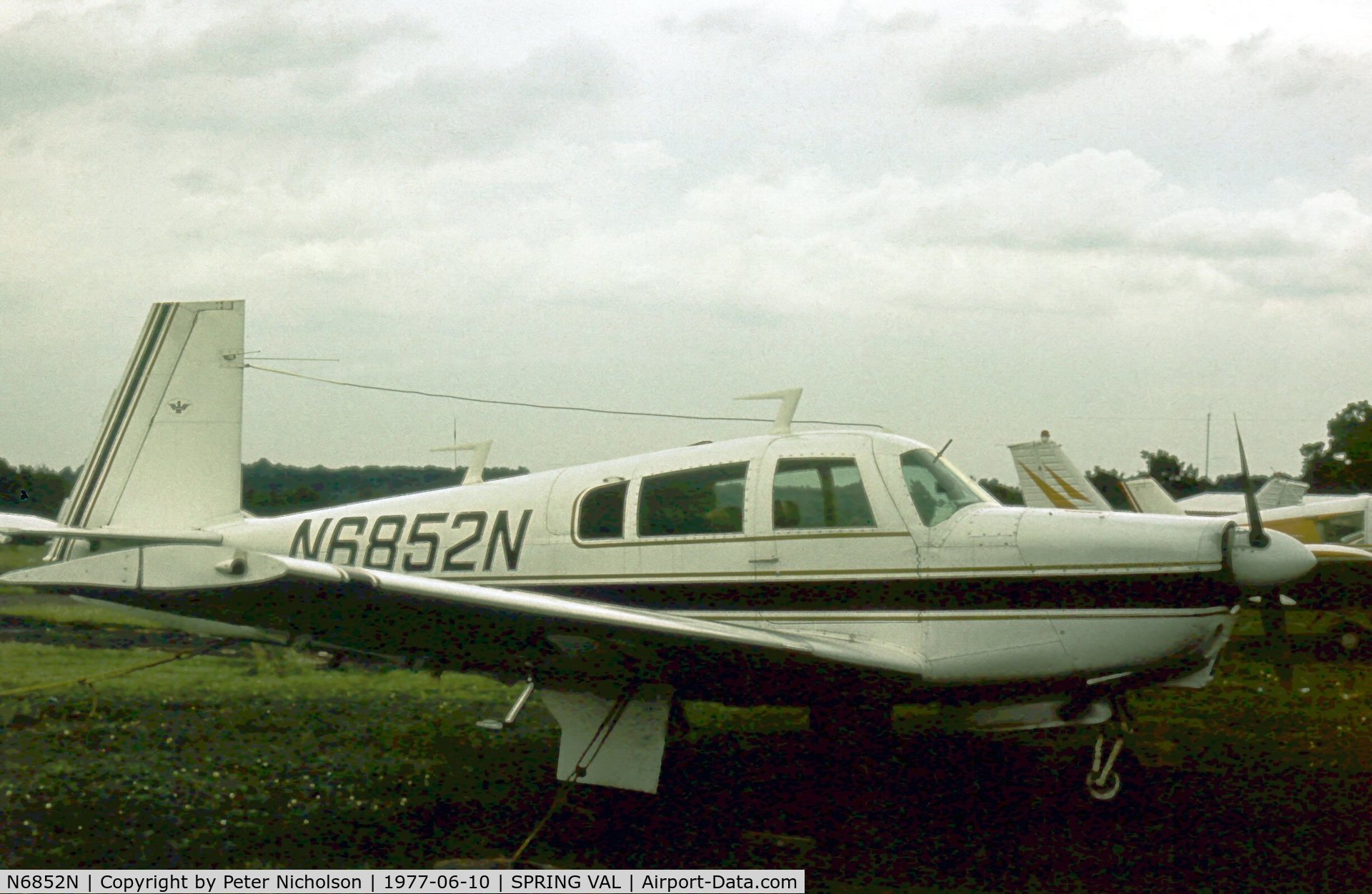 N6852N, 1968 Mooney M20C Ranger C/N 680136, This Mooney was seen at Spring Valley Airport, New York State in the Summer of 1977 - the airport closed in 1985.