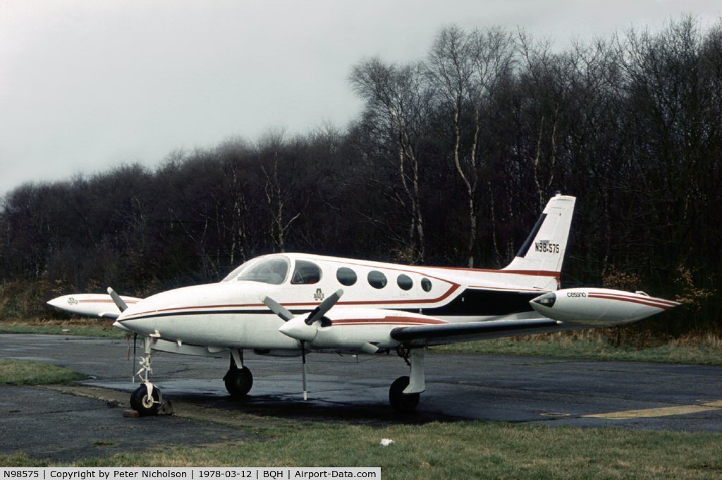 N98575, 1976 Cessna 340A C/N 340A0039, This Cessna 340 II crossed the Atlantic in January 1978 and was seen at Biggin Hill in the Spring of 1978.
