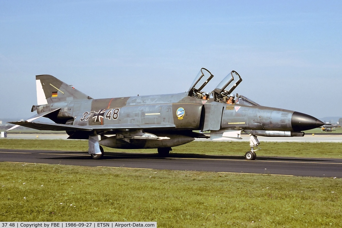 37 48, 1972 McDonnell Douglas F-4F Phantom II C/N 4466, returning from a mission from Fliegerhorst Neuburg