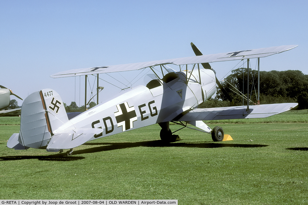 G-RETA, 1967 CASA 1-131E Jungmann C/N 2197, Spanish Jungmann in German AF colours.