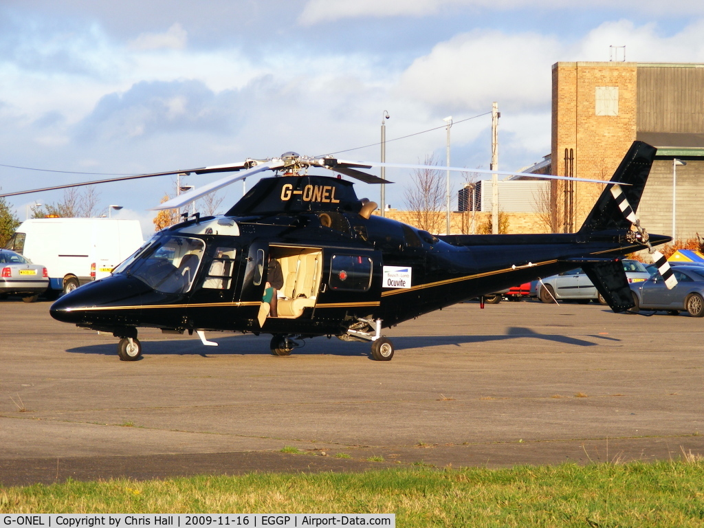 G-ONEL, 1995 Agusta A-109C C/N 7630, on the old apron at Liverpool Airport