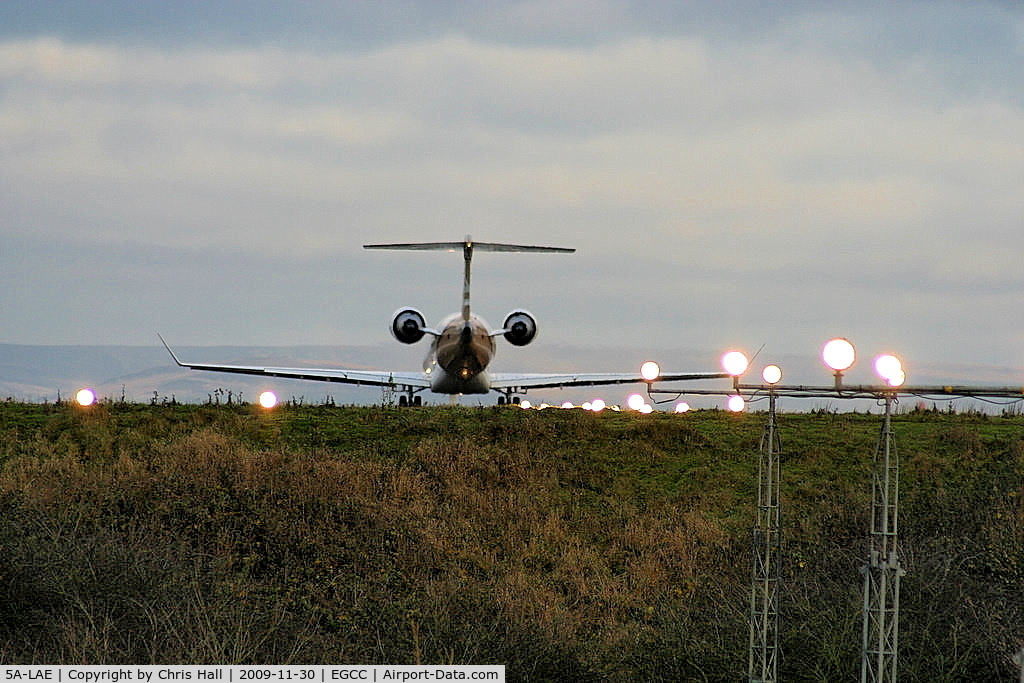 5A-LAE, 2008 Bombardier CRJ-900ER (CL-600-2D24) C/N 15216, Libyan Airlines Bombardier CL-600-2D24 CRJ-900 lining up ready to depart on RW05L