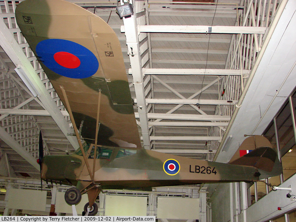 LB264, 1942 Taylorcraft Auster 1 C/N 134, exhibited in the RAF Museum Hendon , UK as LB264 - this aircraft is civil registration G-AIXA