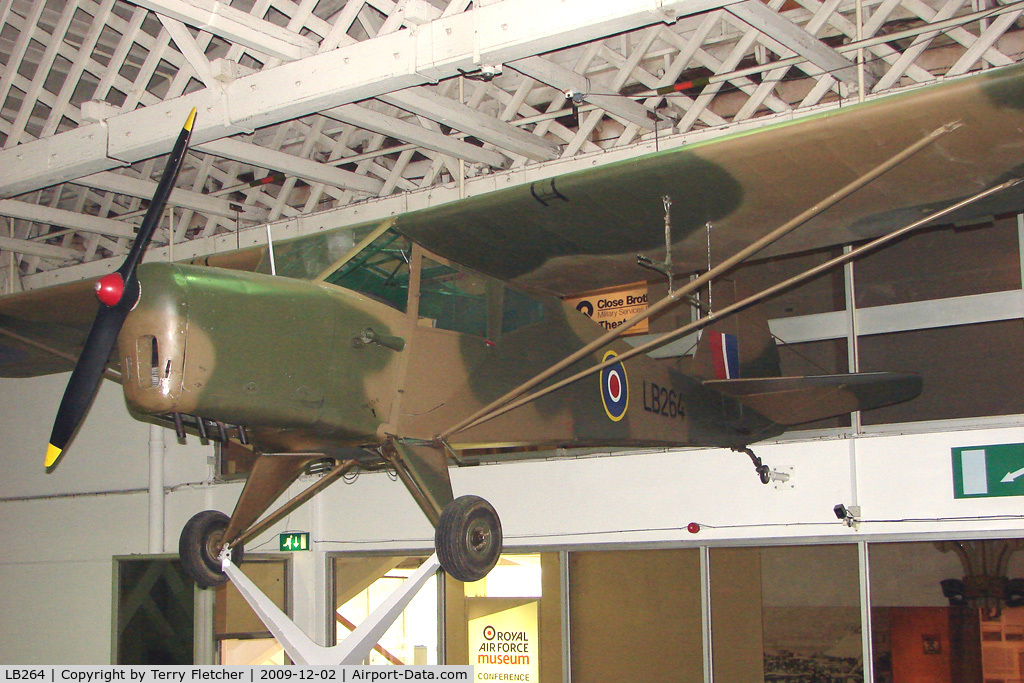 LB264, 1942 Taylorcraft Auster 1 C/N 134, exhibited in the RAF Museum Hendon , UK as LB264 - this aircraft is civil registration G-AIXA