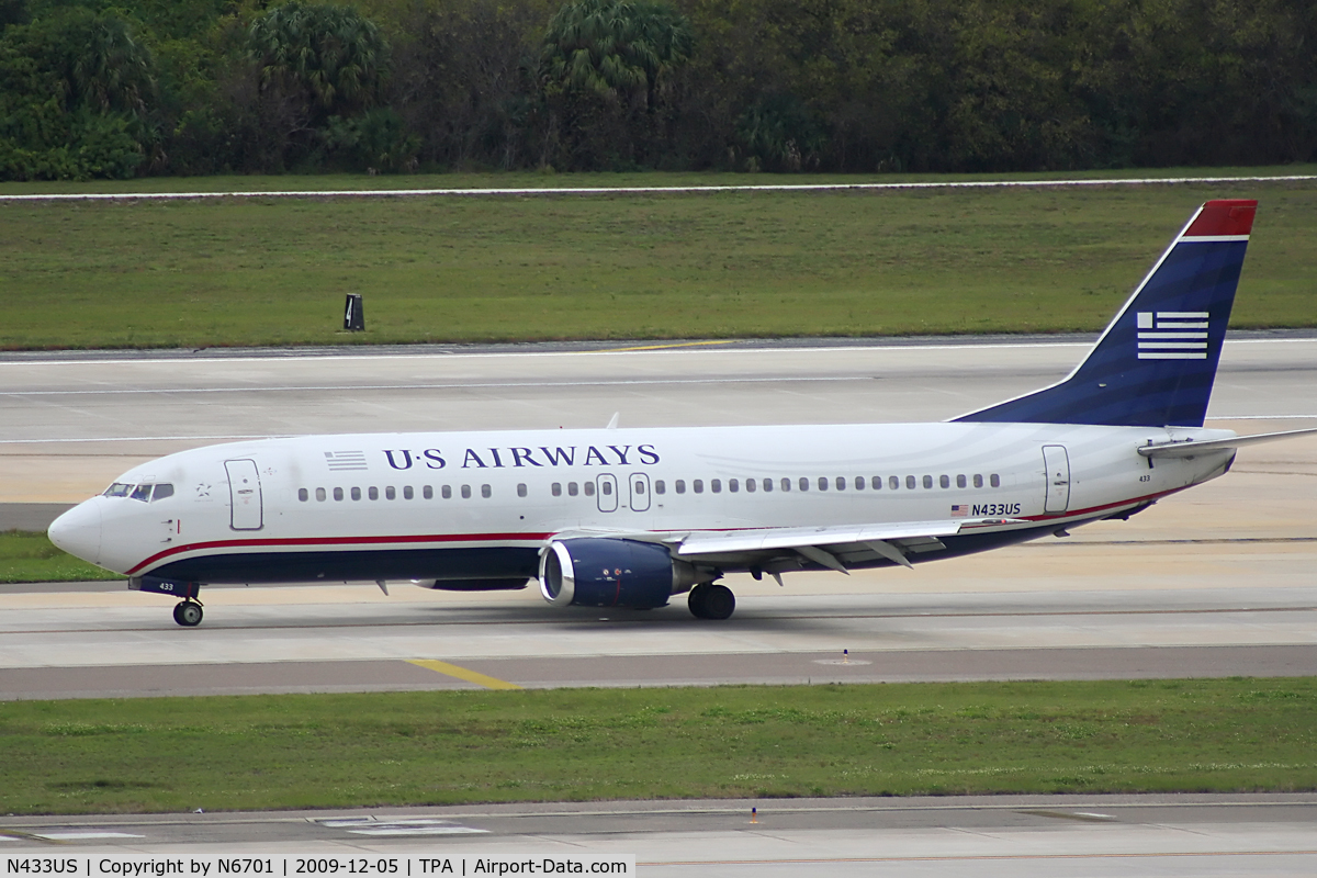 N433US, 1990 Boeing 737-4B7 C/N 24555, US Airways