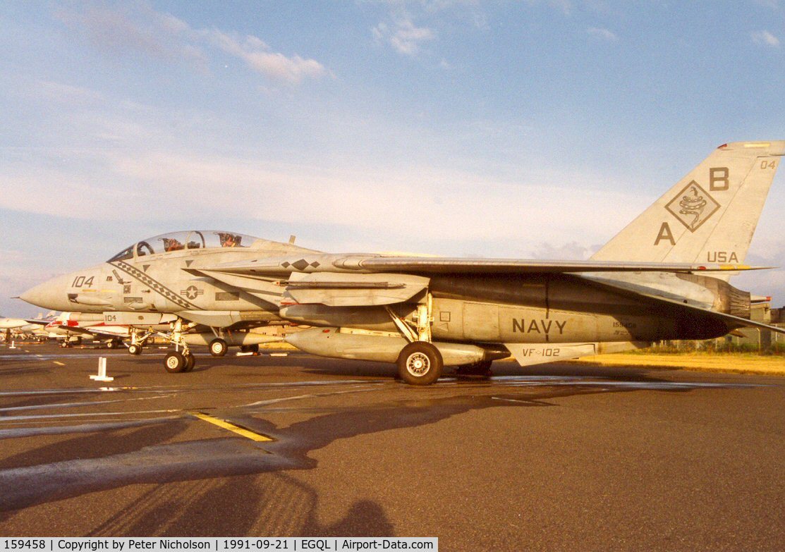 159458, Grumman F-14A Tomcat C/N 124, Another view of the VF-102 F-14A Tomcat in the static park at the 1991 Leuchars Airshow.
