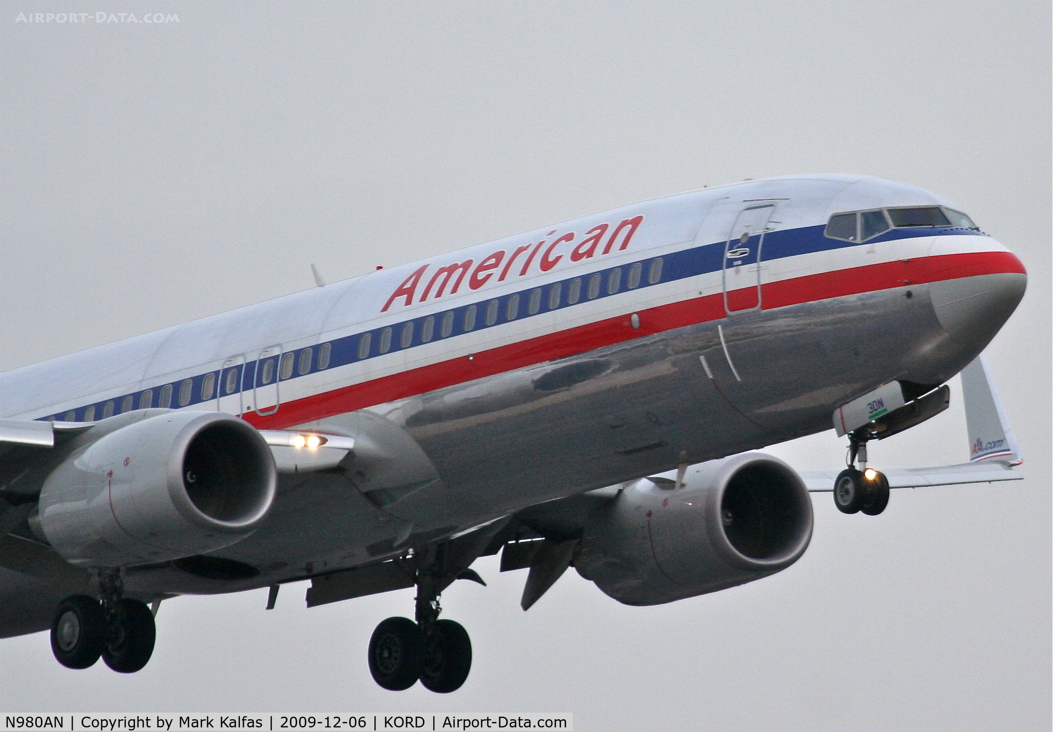 N980AN, 2009 Boeing 737-823 C/N 33203, American Airlines Boeing 737-823, AAL425 arriving from KDCA on 22R.
