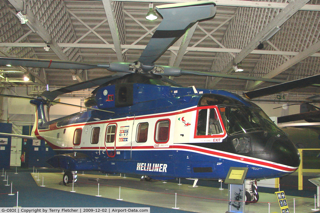 G-OIOI, 1990 AgustaWestland EH-101 C/N 50008/PP8, 1990 Eh Industries Ltd EH101 exhibited in the RAF Museum Hendon , UK
