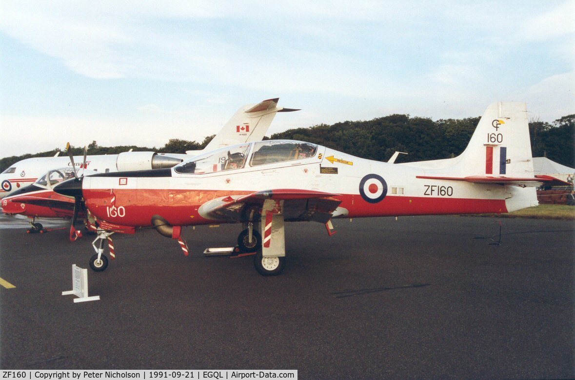ZF160, 1988 Short S-312 Tucano T1 C/N S012/T12, Tucano T.1 of 7 Flying Training School at RAF Church Fenton on display at the 1991 Leuchars Airshow.