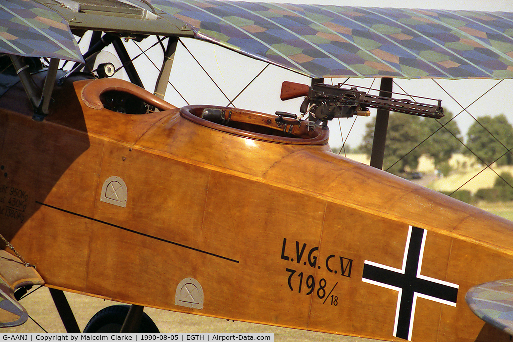 G-AANJ, 1918 LVG C.VI C/N 4503, LVG .V1 at the Battle Over Britain Air Display, Old Warden in 1990.