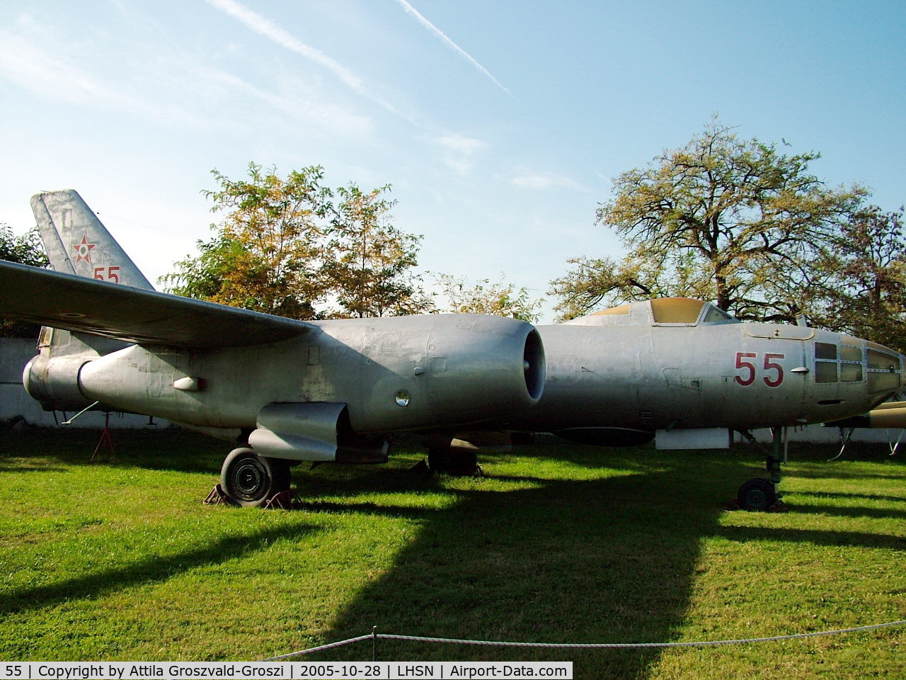 55, 1955 Ilyushin Il-28 C/N 55056455, Szolnok-Szandaszölös airplane museum.