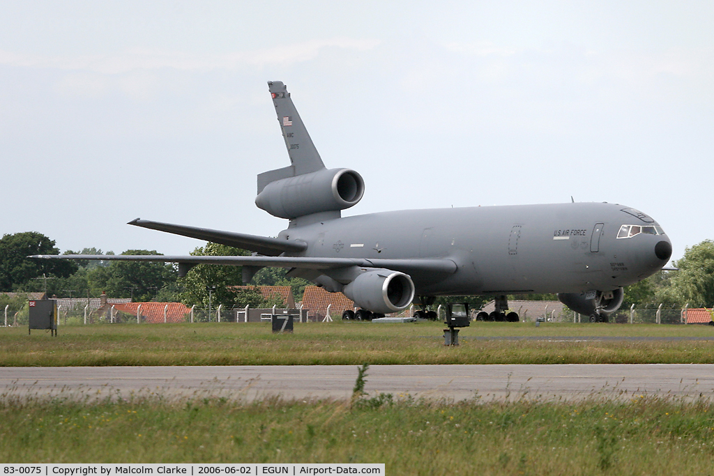 83-0075, 1983 McDonnell Douglas KC-10A Extender C/N 48216, McDonnell Douglas KC-10A Extender at RAF Mildenhall, UK in 2006.