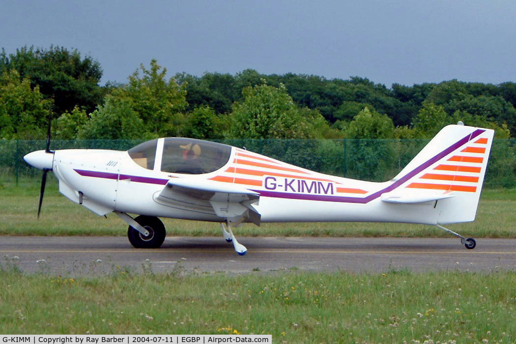 G-KIMM, 2001 Europa XS Monowheel C/N PFA 247-13404, Europa Avn Europa [PFA 247-13404] Kemble~G 11/07/2004. Seen taxiing out for departure.