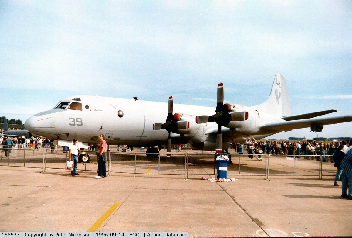 156523, Lockheed P-3C Orion C/N 285A-5517, P-3C Orion of Patrol Squadron VP-30 on display at the 1996 RAF Leuchars Airshow.