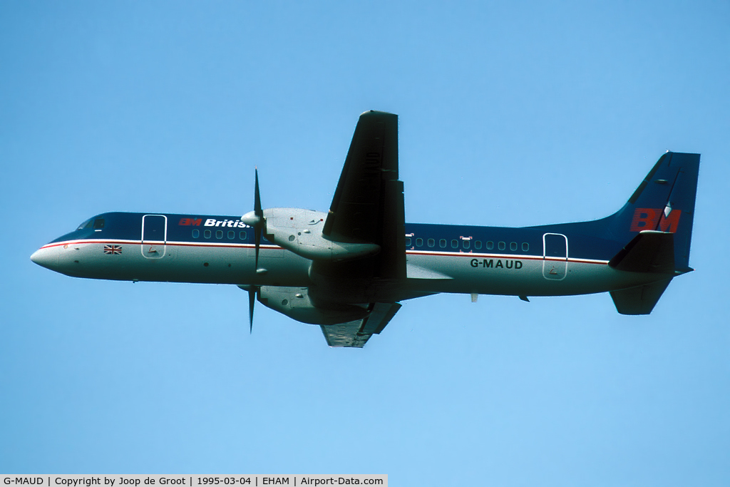 G-MAUD, 1986 British Aerospace ATP C/N 2002, take off for another regional flight.