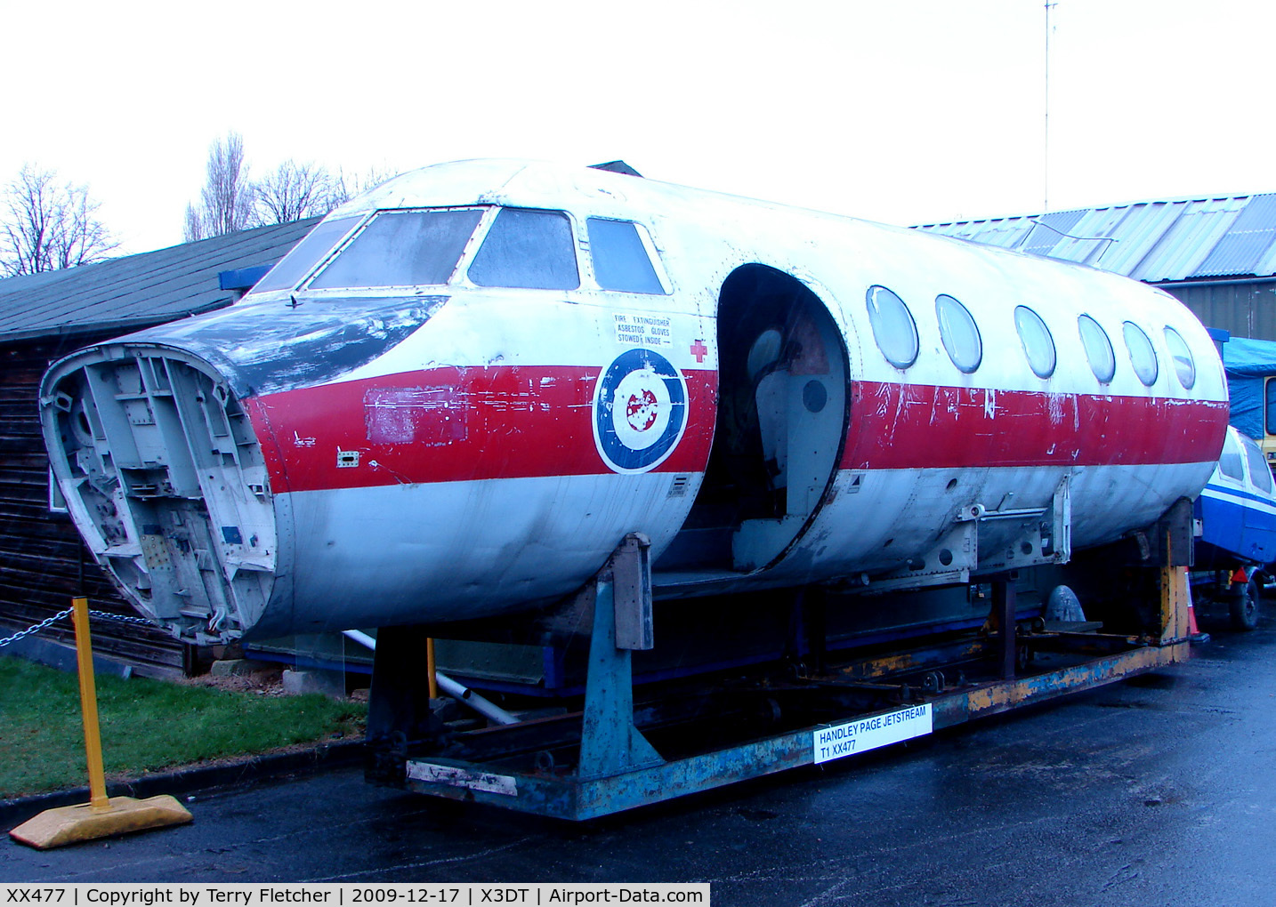 XX477, 1970 Scottish Aviation HP-137 Jetstream T.1 C/N 249, Handley Page HP137 Jetstream fuselage exhibited at the Doncaster AeroVenture Museum