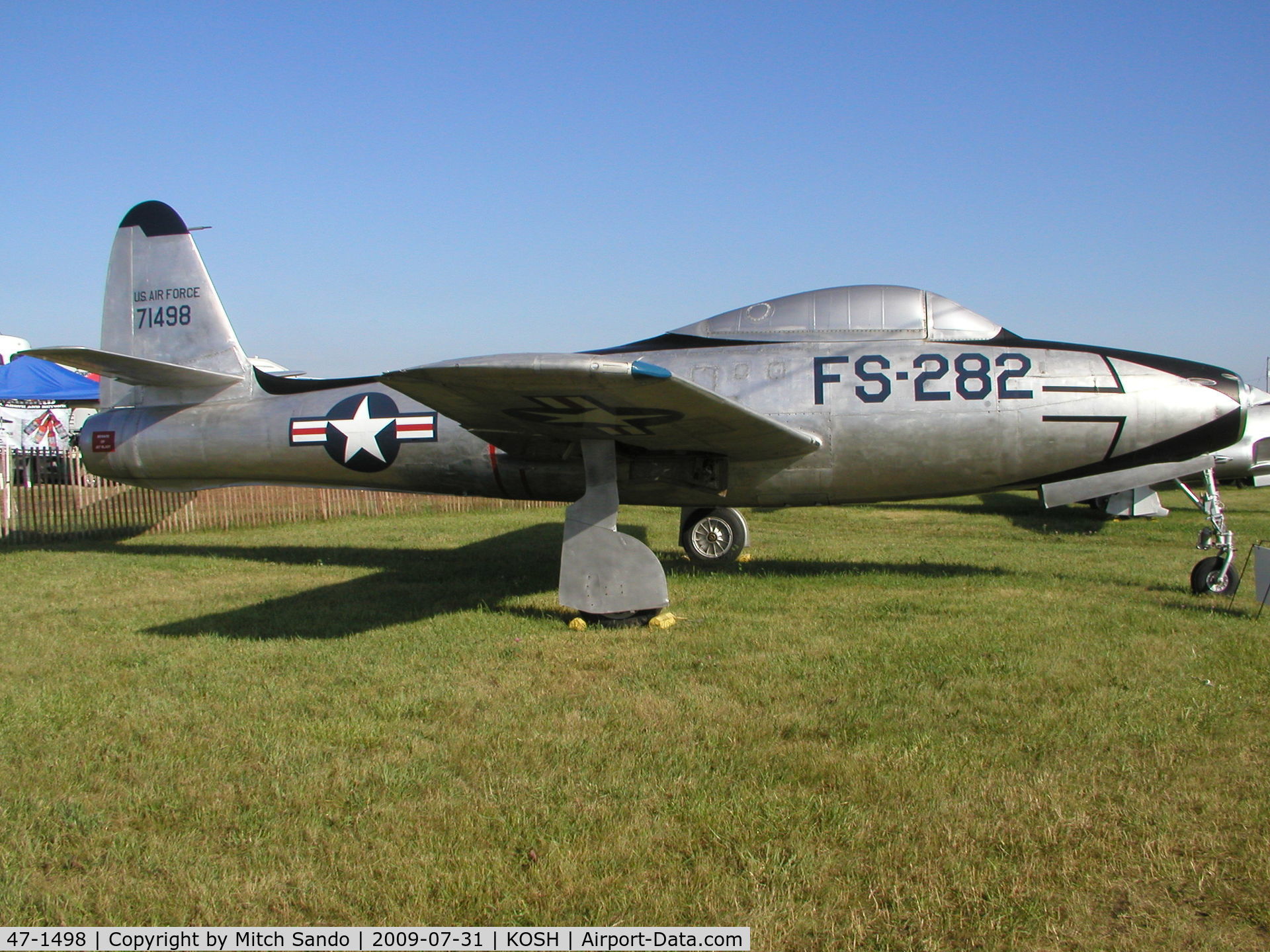47-1498, 1947 Republic F-84C Thunderjet C/N Not found 47-1498, EAA AirVenture 2009.