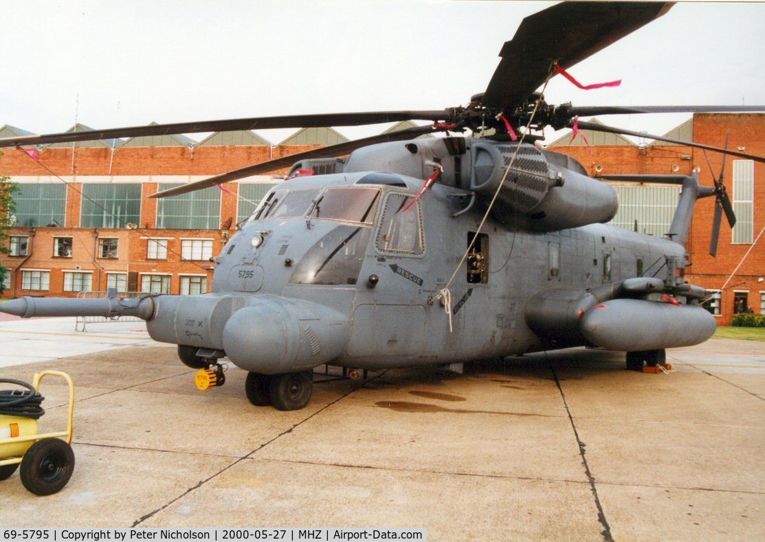 69-5795, 1969 Sikorsky MH-53J Pave Low III C/N 65-250, Pave Low III MH-53M of 21st Special Operations Squadron/352nd Special Operations Group in the static park at the Mildenhall Air Fete of 2000.