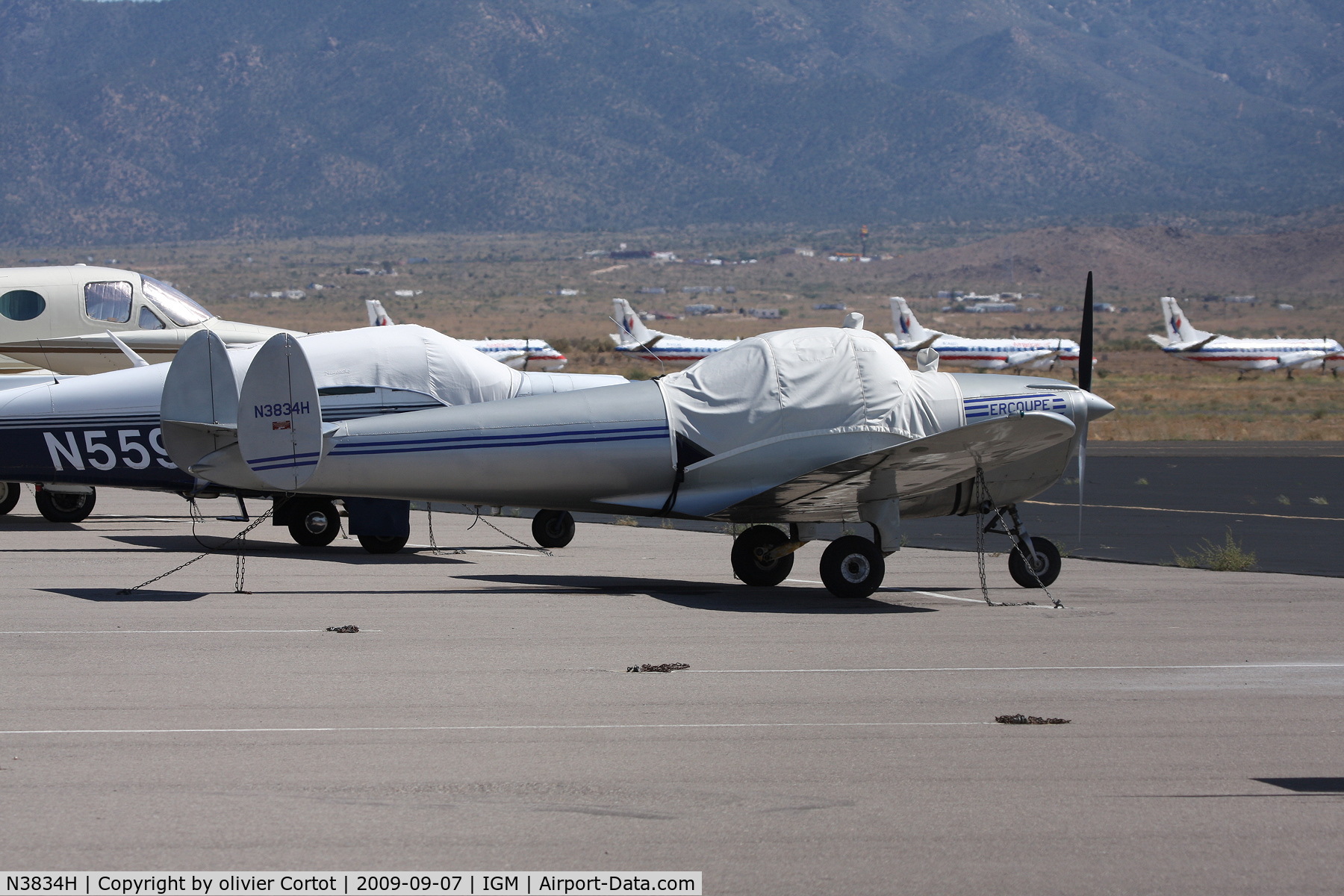 N3834H, 1947 Erco 415D Ercoupe C/N 4535, Kingman airport, AZ
