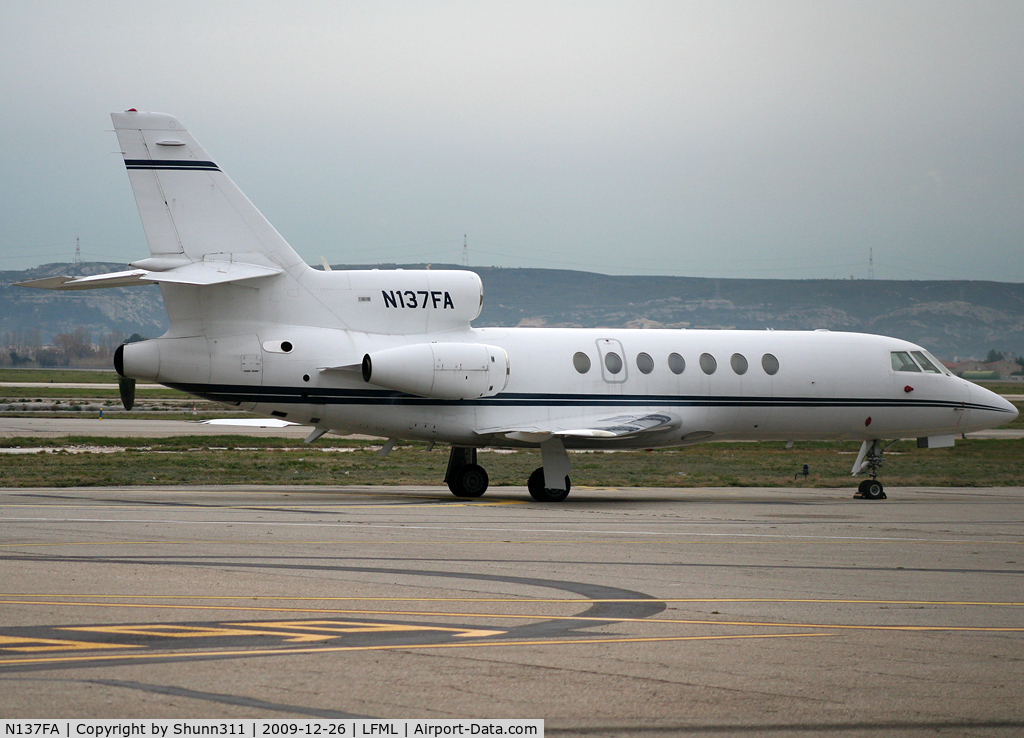 N137FA, 1983 Dassault Falcon 50 C/N 137, Parked at the General Aviation area...