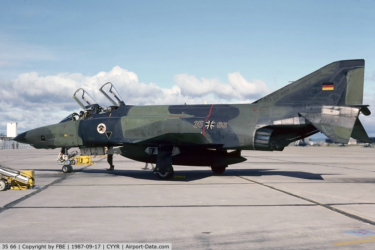 35 66, 1969 McDonnell Douglas RF-4E Phantom II C/N 4155, returning from a low level mission at Goose Bay
