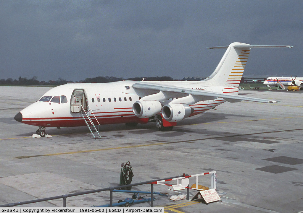 G-BSRU, 1983 British Aerospace BAe.146-200 C/N E2018, Former Capitol aircraft used for Vmu trials.