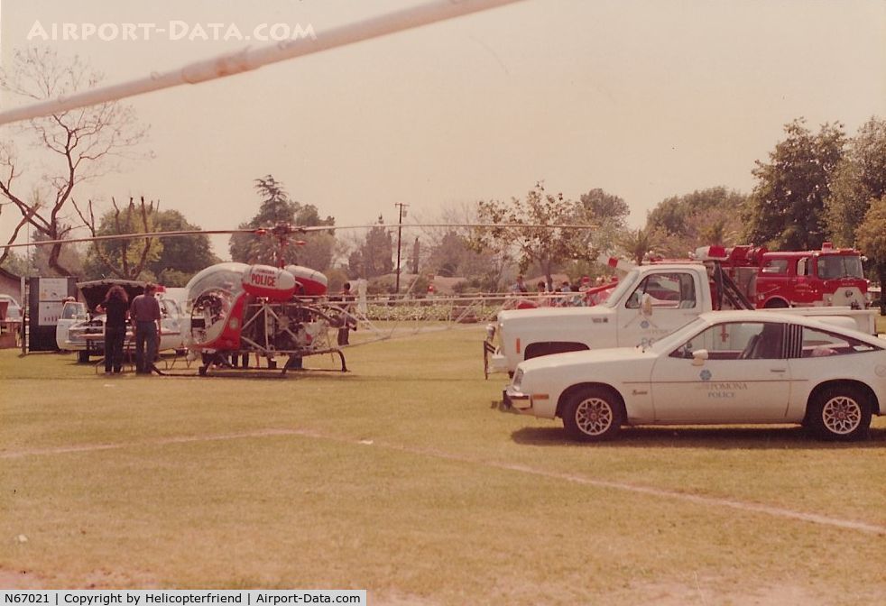 N67021, 1964 Bell 47G-3B-2A C/N 3000, Scanned from Pomona PD archives, was on display at a park