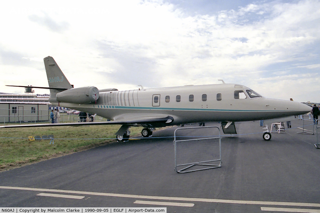 N60AJ, Israel Aircraft Industries IAI-1125 Astra SP C/N 042, Israel IAI-1125 Astra SP at Farnborough in 1990.