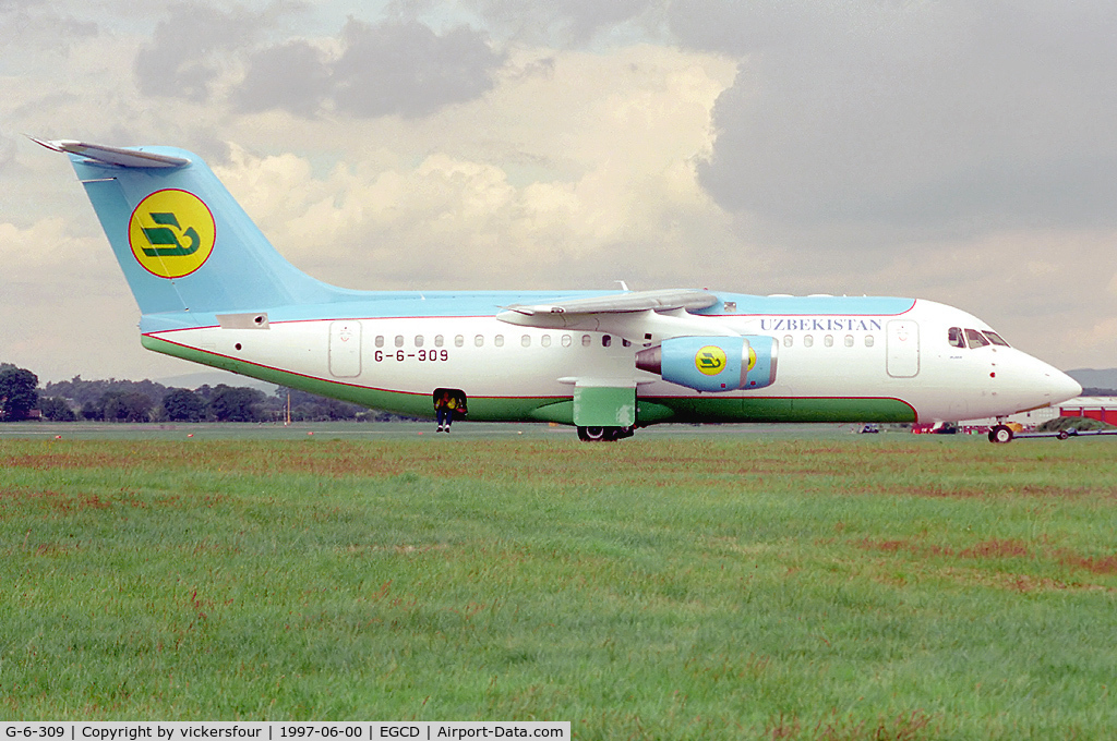 G-6-309, 1997 BAeSystems Avro 146-RJ85 C/N E.2309, Avro RJ85 destined for Uzbekistan Airways as UK-80002 (c/n E2309)