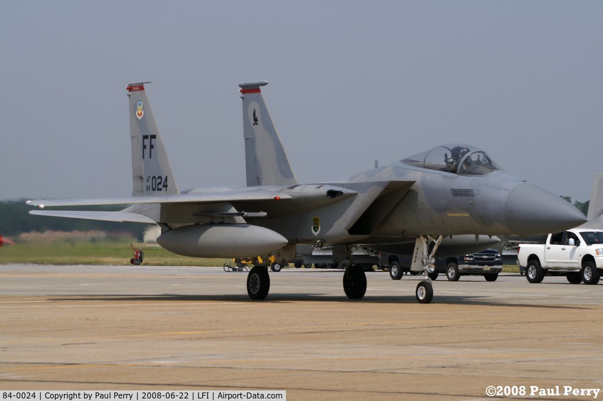 84-0024, 1984 McDonnell Douglas F-15C Eagle C/N 0935/C327, Taxiing back in, after the Four Ship Flyby