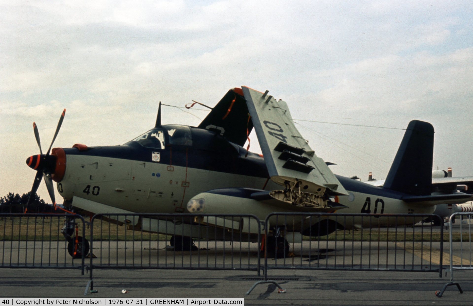 40, Breguet Br.1050 Alize C/N 40, Alize of 6 Flotille French Aeronavale on display at the 1976 Intnl Air Tattoo at RAF Greenham Common.