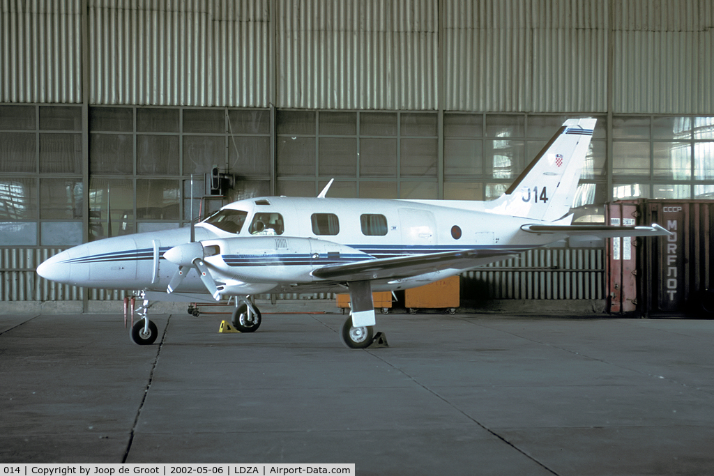 014, 1976 Piper PA-31P-425 Pressurized Navajo Navajo C/N 31-7630014, Rarely seen is this PA-31 of the Croatian AF. Photographed in its hangar at Pleso Air Base.
